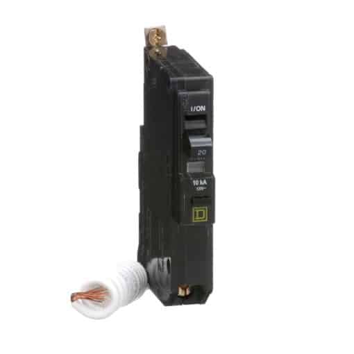 Square D Circuit Breaker QOB120EPD Mini CB, QO, 20 A, 1P, 120 V, 10 kA, Bolt on, EPD
