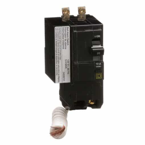 Square D Circuit Breaker QOB220EPD2100 Mini CB, QO, 20 A, 2P, 120/240 V, 10 kA, Bolt on, EPD, Alarm Switch